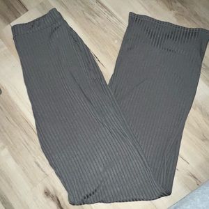 High waisted wide leg trouser pants
